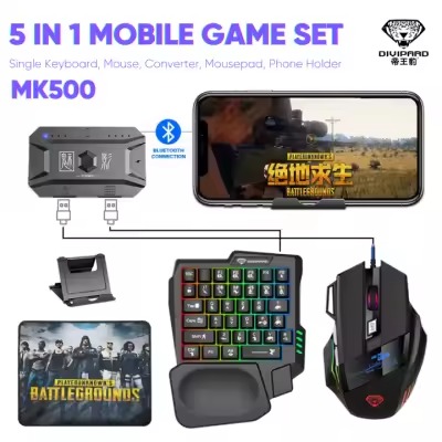 M1 PRO 5 in 1 RGB Mobile Game Keyboard Mouse Combo Pack MK500 - Copy